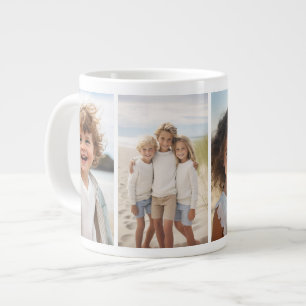 Column 4 Photo Collage - Thin Vertical Modern Grid Large Coffee Mug
