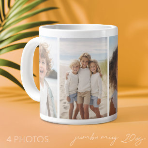 Column 4 Photo Collage - Thin Vertical Modern Grid Large Coffee Mug