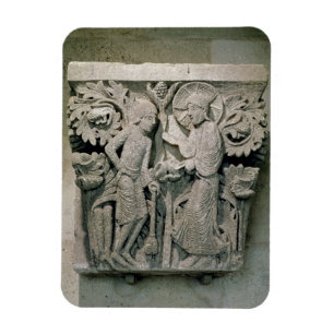 Column capital depicting Christ and James the Less Magnet