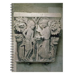 Column capital depicting Christ and James the Less Spiral Notebook
