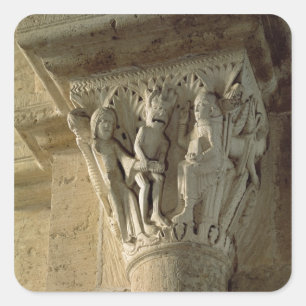 Column Capital, depicting St Benedict performing a Square Sticker