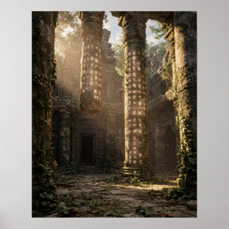 Column Courtyard Sunlight Poster
