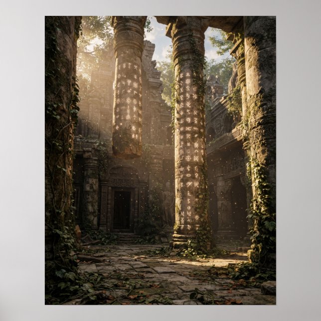 Column Courtyard Sunlight  Poster (Front)