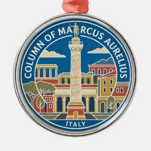 Column of Marcus Aurelius Italy Metal Tree Decoration