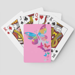 Column of Painted Butterflies Design Playing Cards
