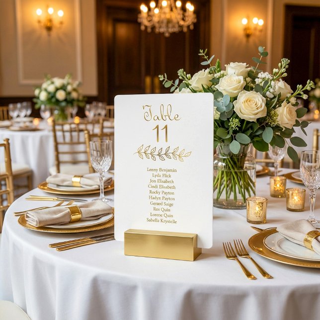 Columned Gold effect Table Number 11 Seating Chart (Columned Gold effect Table Number 11 Seating Chart)