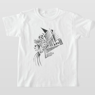 Columns Black White Abstract Tribal Tattoo Art T-Shirt