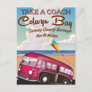 Colwyn Bay Wales vintage travel poster Postcard