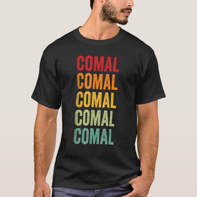 Comal County Texas Rainbow Text Design T-Shirt (Front)