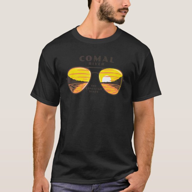 Comal River Sunset Sunglasses T-Shirt (Front)