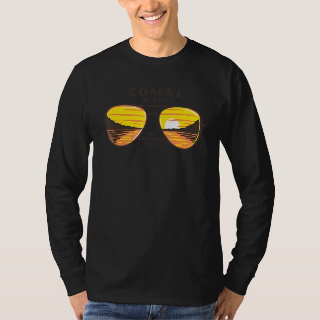 Comal River Sunset Sunglasses T-Shirt (Front)
