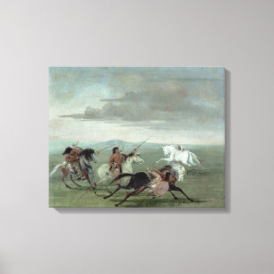 Comanche Feats of Martial Horsemanship, 1834 (oil Canvas Print