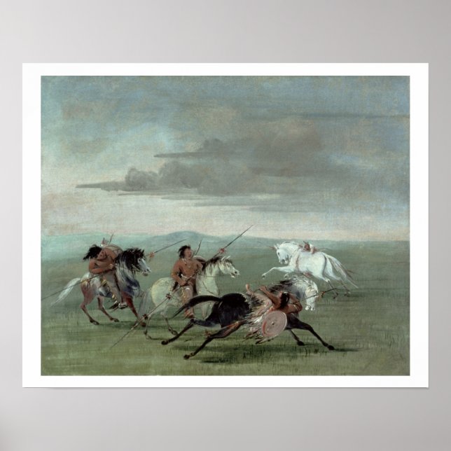 Comanche Feats of Martial Horsemanship, 1834 (oil Poster (Front)