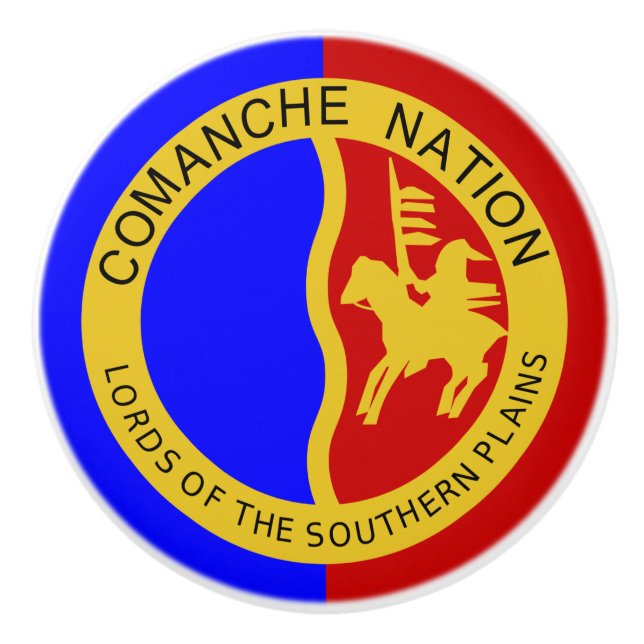 Comanche Nation Flag Ceramic Knob (Front)