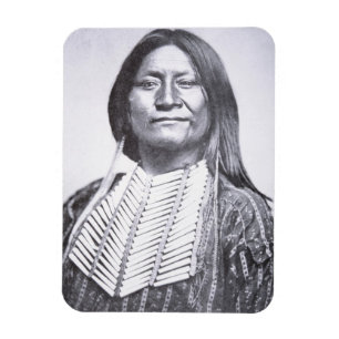 Comanche Tribesman, 1872 (b/w photo) Magnet