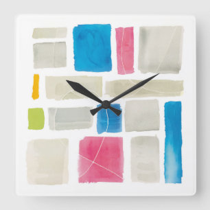 Comares III Abstract Print   Sue Schlabach Square Wall Clock