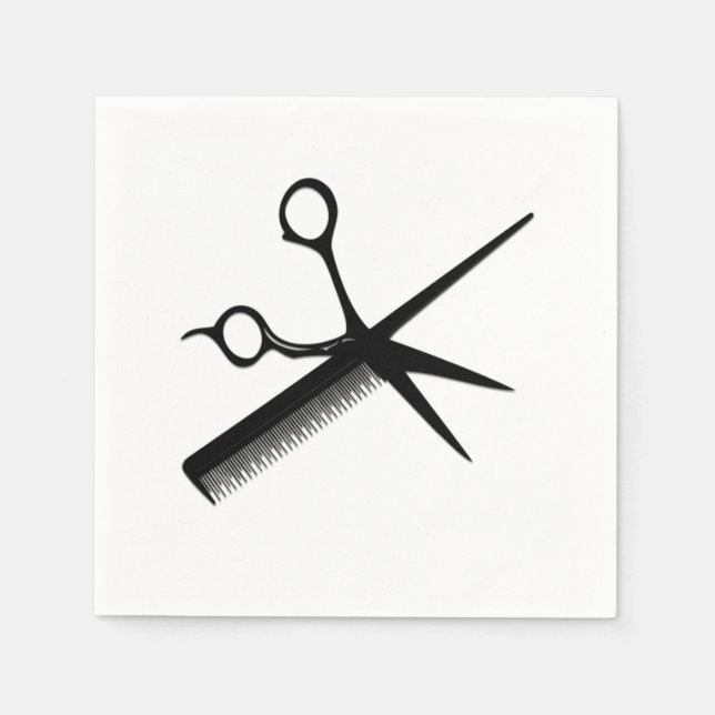 Comb and Scissors Design Napkin (Front)