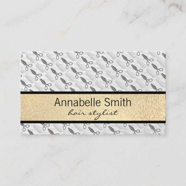 Comb and Shears / Hair Stylist Business Card (Front)