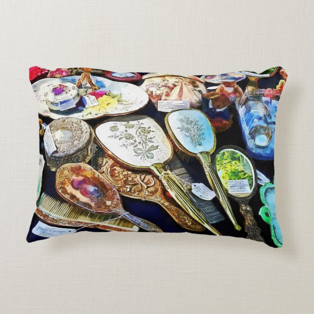 Comb Brush and Mirror Sets Decorative Cushion (Back)