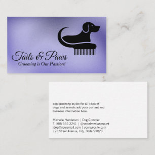 Comb Dog Grooming Logo Animal Care Business Card