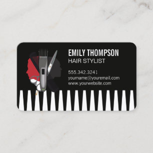 Comb Hair Stylist Beauty Scissors Business Card