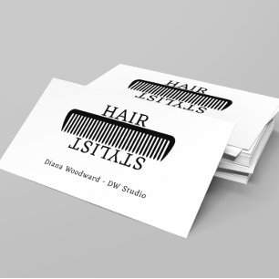 Comb Hair Stylist Hairdresser Flat  Business Card