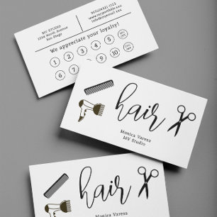 Comb Hair Stylist Hairdresser Flat Loyalty Card