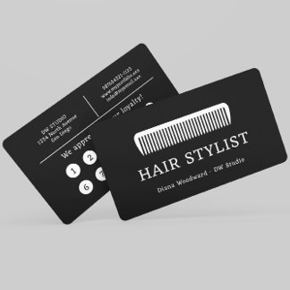 Comb Hair Stylist Hairdresser Flat Loyalty Card