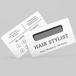 Comb Hair Stylist Hairdresser Flat Loyalty Card