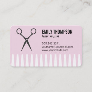 Comb   Hair Stylist (pink) Business Card