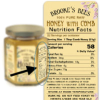 Comb Honey Nutrition Facts Infant Warning Hex Jar