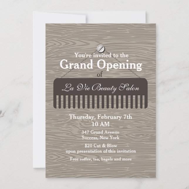 Comb Sign Salon Grand Opening Announcement (Front)