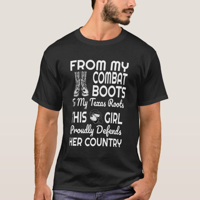 Combat Boots Texas Veteran 'S T-Shirt (Front)