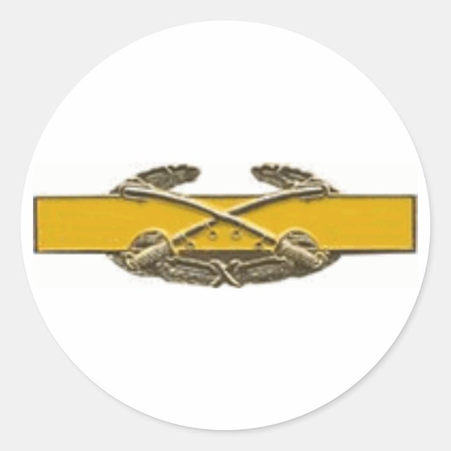 Combat Cavalry Badge Classic Round Sticker (Front)