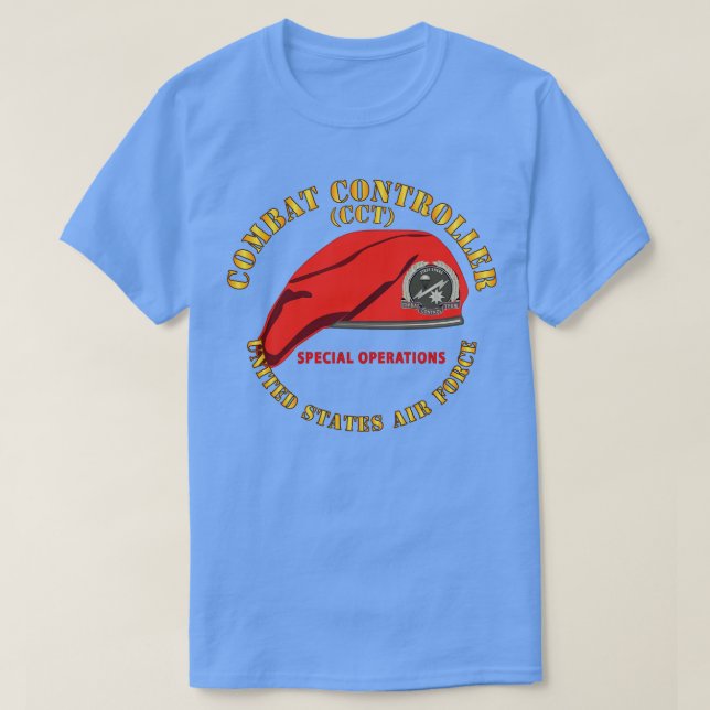 Combat Control Team Badge w Red Beret SOF USAF X T-Shirt (Design Front)