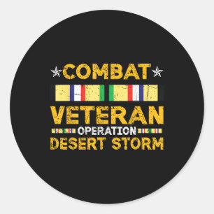 Combat Desert Storm Veteran Persian War Service Ri Classic Round Sticker