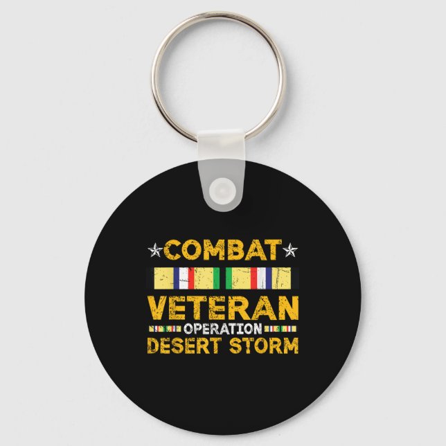 Combat Desert Storm Veteran Persian War Service Ri Key Ring (Front)