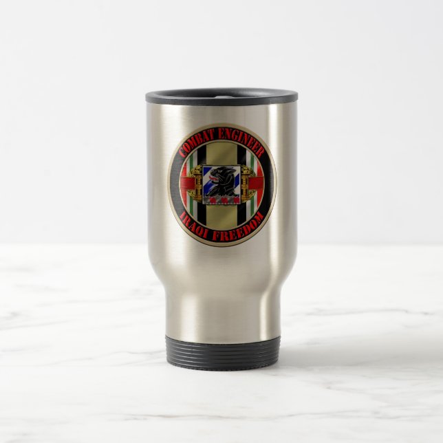 Combat Engineer OIF 11th EN Battalion Travel Mug (Center)