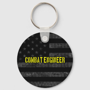 Combat Engineer Subdued American Flag Key Ring