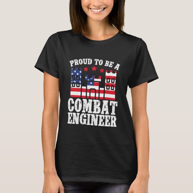 Combat Engineering Corps of Engineers Proud Combat T-Shirt (Front)