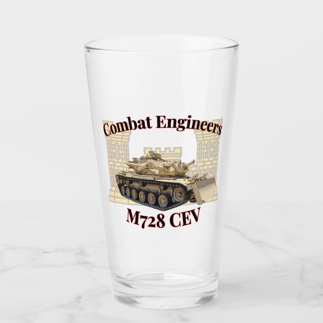 Combat Engineers M728 CEV Pint Glass (Front)