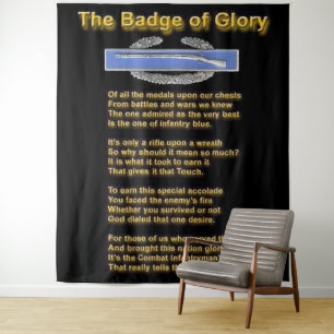 COMBAT INFANTRYMAN' BADGE POEM TAPESTRY