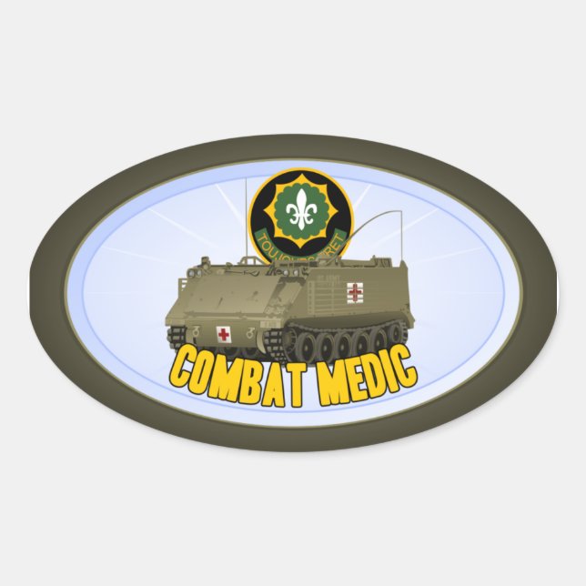 Combat Medic Oval Sticker (Front)
