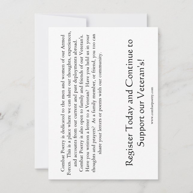 Combat Poetry Awareness Invitation (Front)