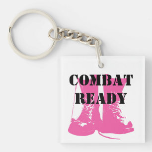 Combat Ready Pink Military Boots Key Ring