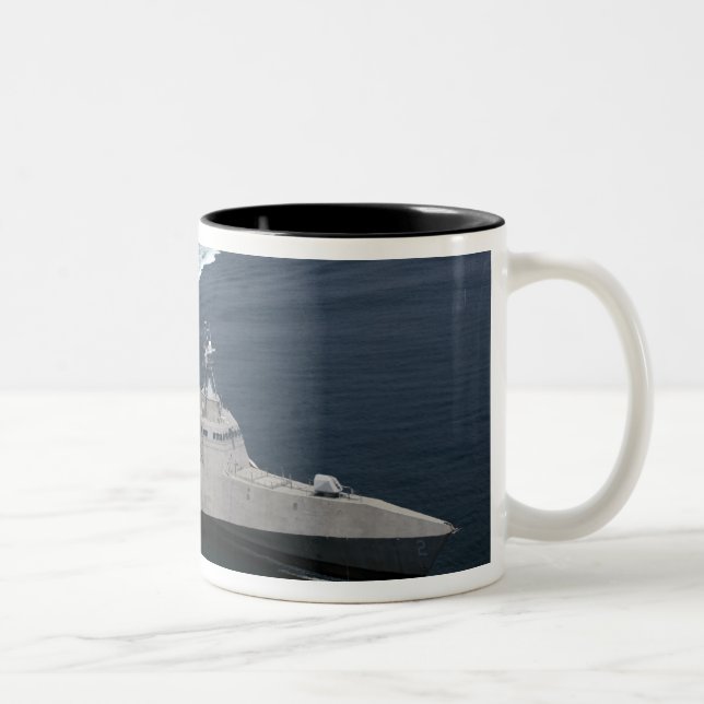 Combat ship Independence in the Gulf of Mexico Two-Tone Coffee Mug (Right)