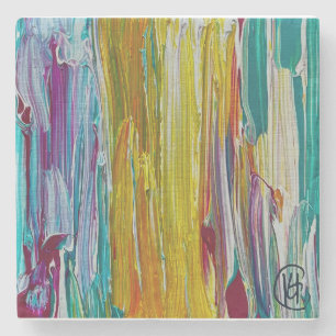 Combed Flower Field Art Stone Coaster