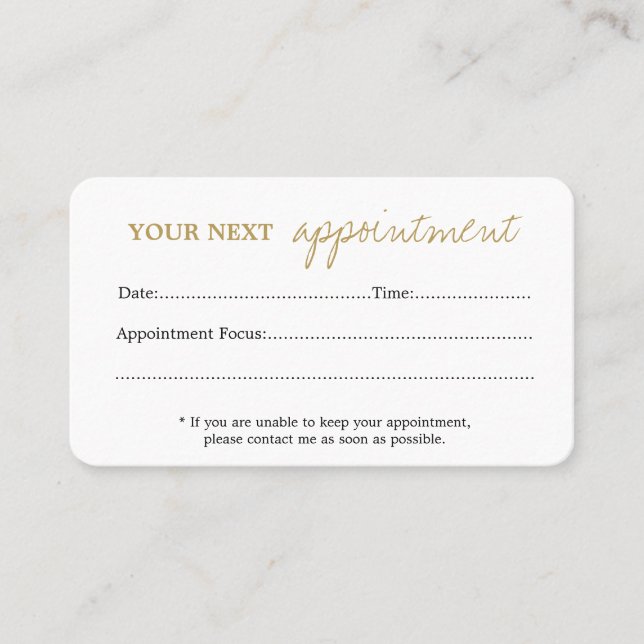 Combination Business/Appointment Card (Front)