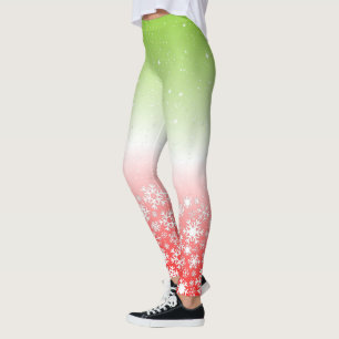 Combination of Tropical Colours and Snowflakes Leggings