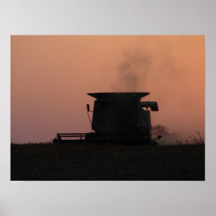 Combine at Sunset Poster